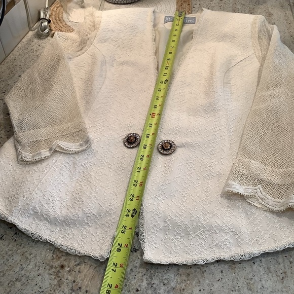 Vintage Dorothy Schoelen Platinum Jacket Blazer Size Large Linen Blend - Picture 9 of 9